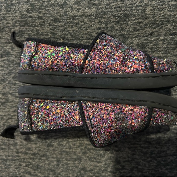 Toms Girls Size 7 Alpargata Black Chunky Glitter‎ Shoes - Picture 4 of 9